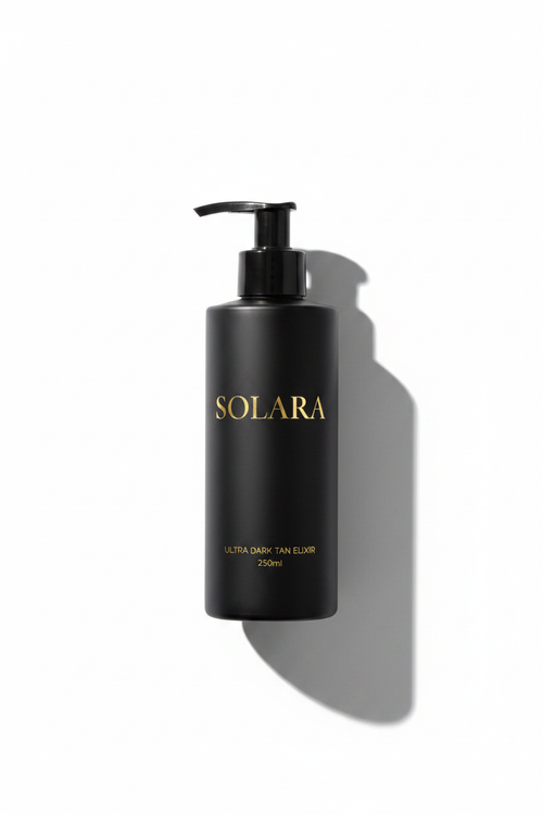 Solara Dark Tanning Oil - Black Bottle with Gold Lettering